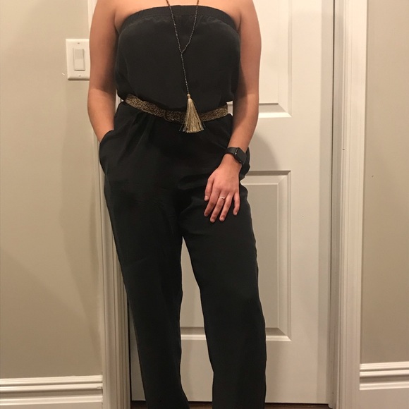 Silk strapless jumpsuit - Picture 2 of 5